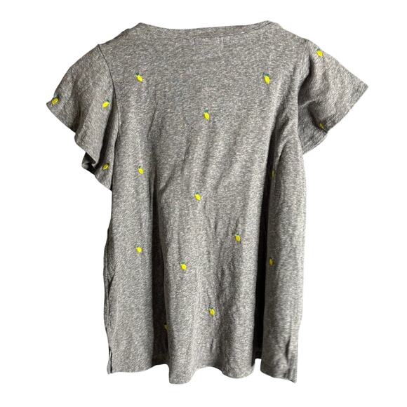 Anthropologie T.La Wayfaring Tee Gray Lemon Size XS NWT - Picture 3 of 4